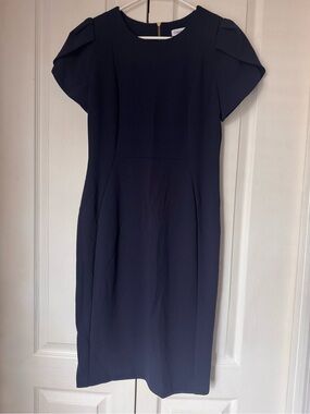 Calvin Klein Navy Midi Sheath Dress